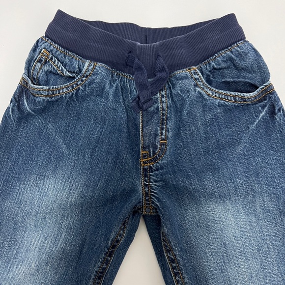 Carter’s Boys size 5T blue jeans, comfortable drawstring waist, w/fade accents. - Picture 3 of 6